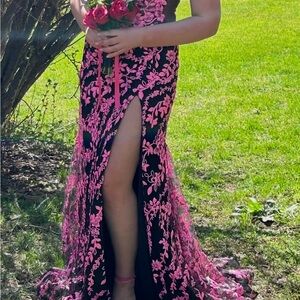 Elegant Pink and Black Kids Dress